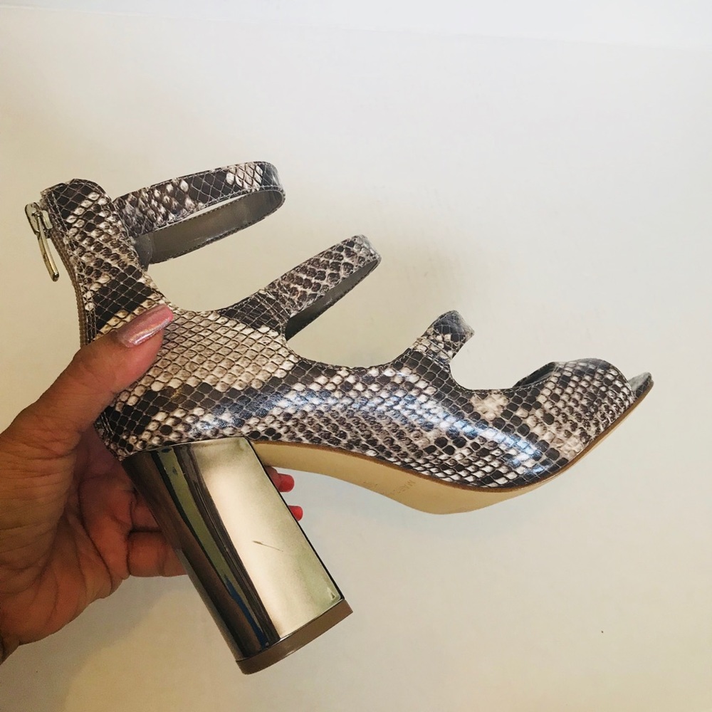 New Marc Fisher Snake Pattern Multi-Strap Heels, … - image 8